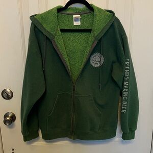 Friendship Brewing Company Irish green zip up hoodie beer Missouri Large